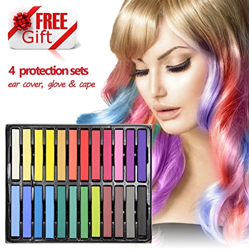 Temporary hair coloring dye chalks - 24 colors instant …