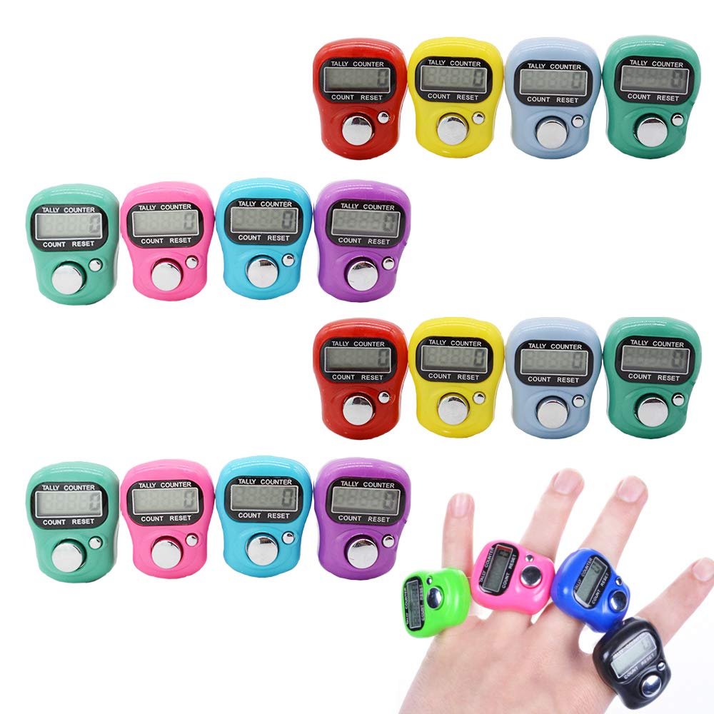Stonges 16PC Resettable 5 Digit LCD Electronic Finger Counter Hand Tally ( Mixed color )