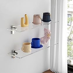 MEISHIDA Clear Acrylic Shelf, Set of 2 Invisible