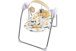 Otrolepota Baby Swing for Infant,Newborn Swing with Music,5 Speed Levels,Timing Setting,Soft Cushion,Foldable Infant Swing for Indoor Outdoor Use 0-9 Months