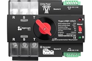 1PC L N 220V-230V 100A Din Rail 3 Phase ATS 3P Dual Power Automatic Transfer Electrical Selector Switch Uninterrupted NVVEYDY