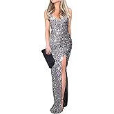 Women Sleeveless Off Shoulder Split Evening Cocktail Long Dress