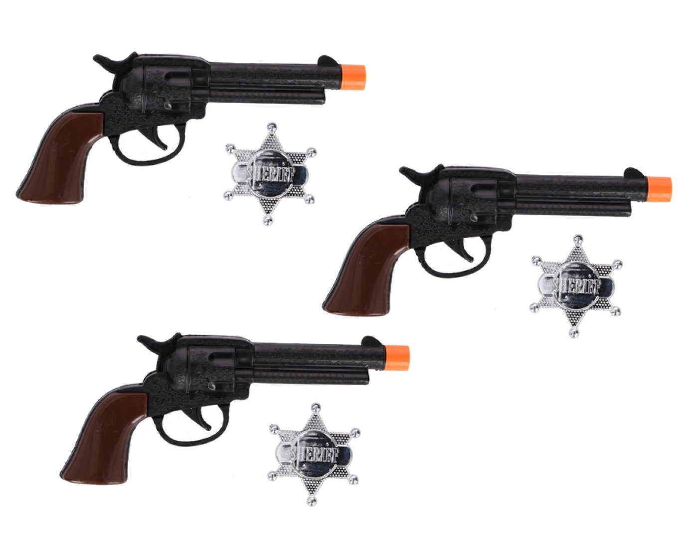 UMKY set of 3 cowboy guns with badge