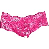 GENEMEN Mens Lace Panties Low Rise Floral Printed Sissy Underwear Sexy Lingerie