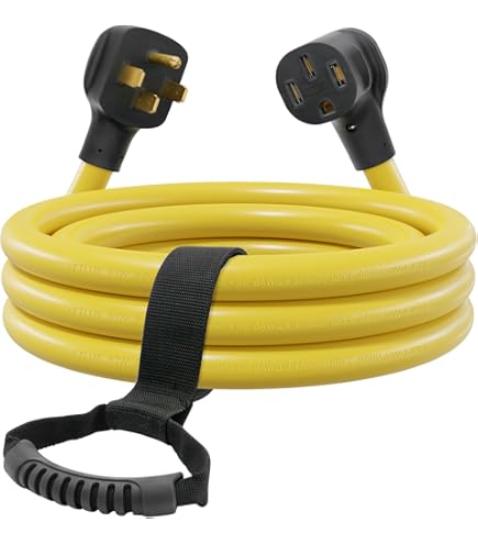 Valterra Mighty Cord Wohnmobil Verlängerungskabel 50A - 50 Fuß (ca. 15m), 125/250V, 4-Draht