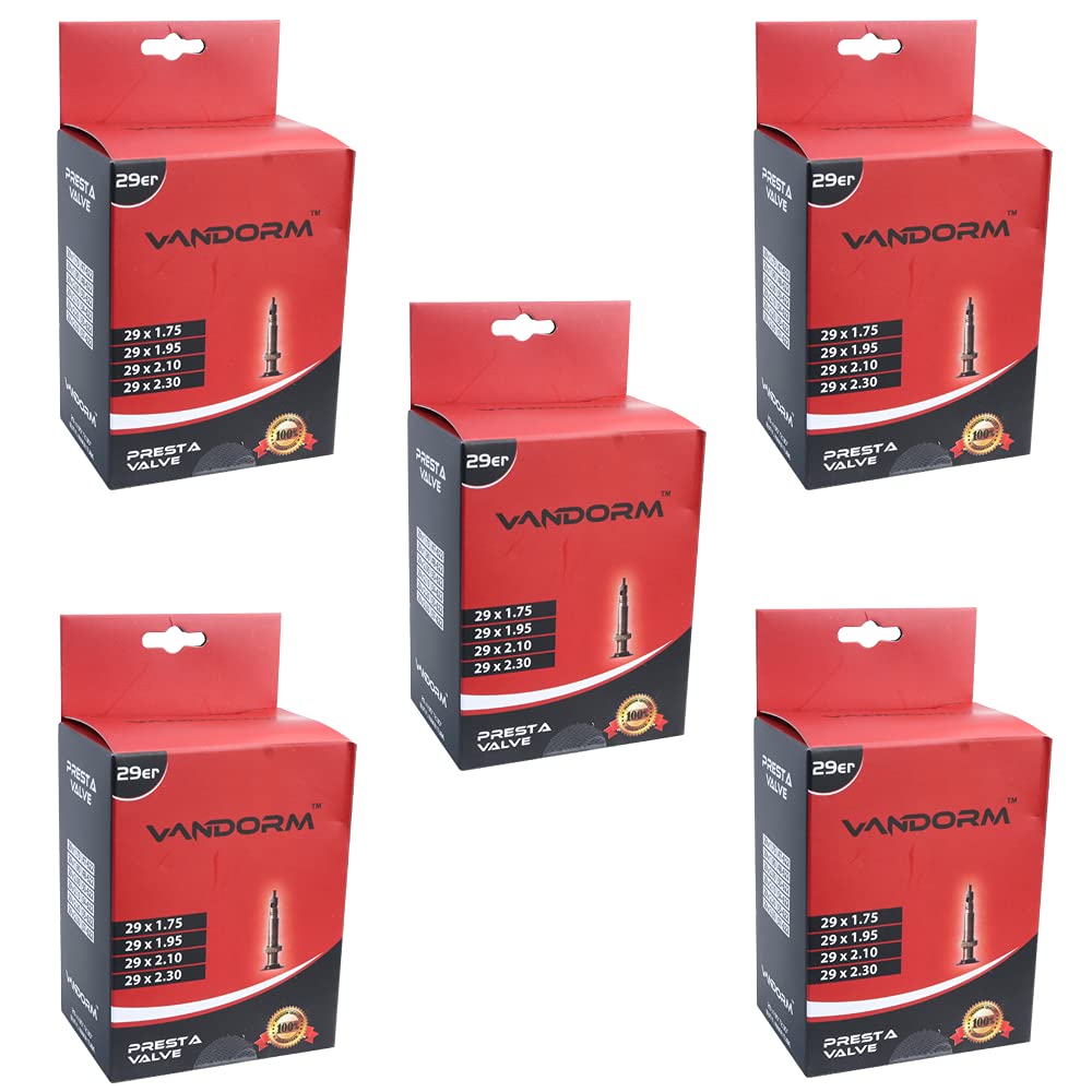 Vandorm 5 PACK 29" x 1.50" - 2.30" 29ER MTB Bike Bicycle Butyl Presta Inner tubesx 29ER Presta Inner tube