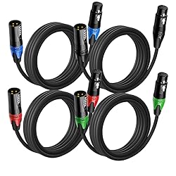 AQOOL 10FT XLR Cables, Gold-Plated 3 Pin XLR