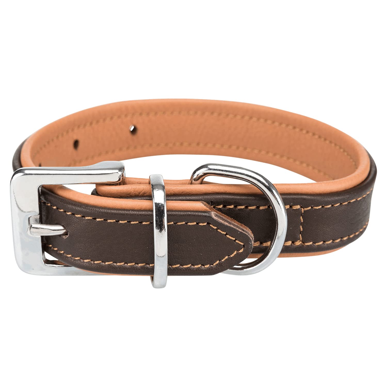 TRIXIE Active Comfort Collar, XS-S: 21-32 cm/25 mm, Brown/Tan