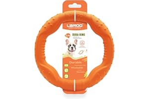 LaRoo Dog Flying Ring Toys, Floating Flying Dog Disc Toys, Summer Pet Training Outdoor Durable Chew Toys for Medium and Large Dogs (Medium Orange/22cm)