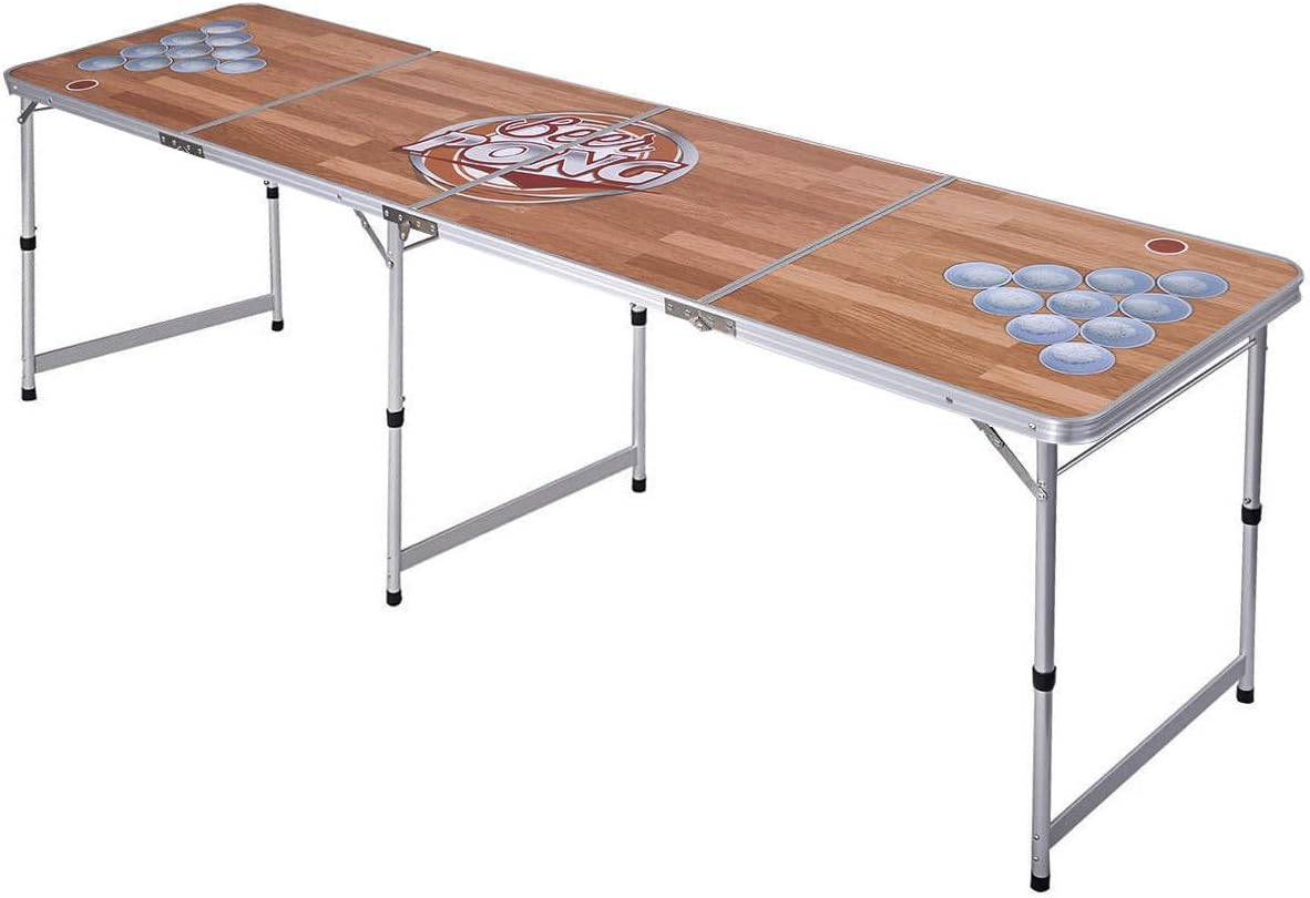 AyaMastro 8 FT Portable Folding Beer Pong Table Gaming