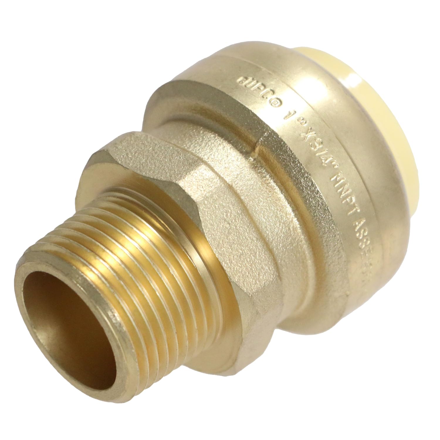 Photo 1 of 1 Piece XFITTING 1 Inch Push Fit x 3/4 Inch Male Adapter, Brass Push Fit MNPT Straight Adapter