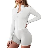 AVGO Women's Workout Jacket Lightweight Zip Up Crop Top Running Sportwear Slim Fit Gym Jackets With Thumb Holes