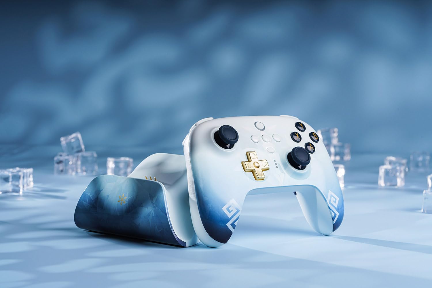 8Bitdo Ultimate 2.4G Wireless Controller for PC, Android, Steam Deck, and Apple - Chongyun Edition (Officially Licensed by Genshin Impact)