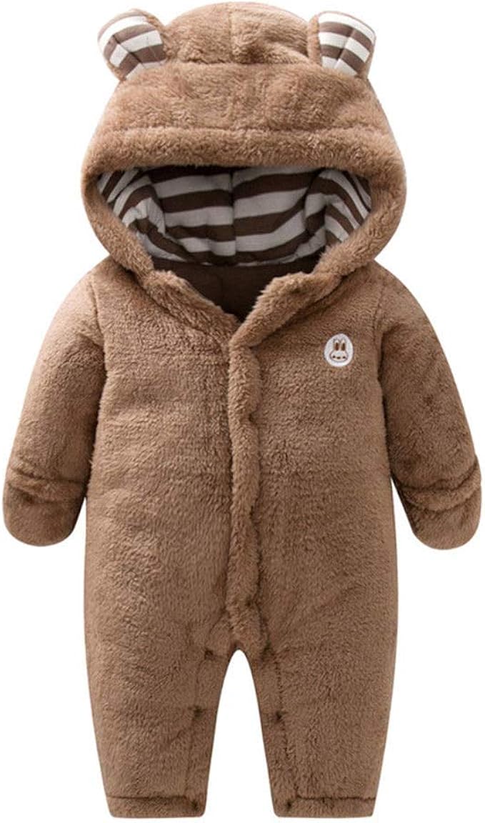 Meijunter Baby Boy Jumpsuit Newborn Thick Snowsuit Hooded Romper