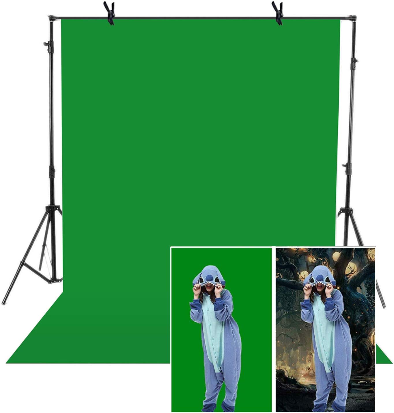 Green Background Muslin Backdrop 5x7ft Photo Studio Collapsible High Density Screen for Video Photography and Television Customized Studio Photography Backdrop Background Studio Props