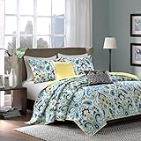 Madison Park Caprice 5 Piece Quilted Coverlet Set, King, Blue