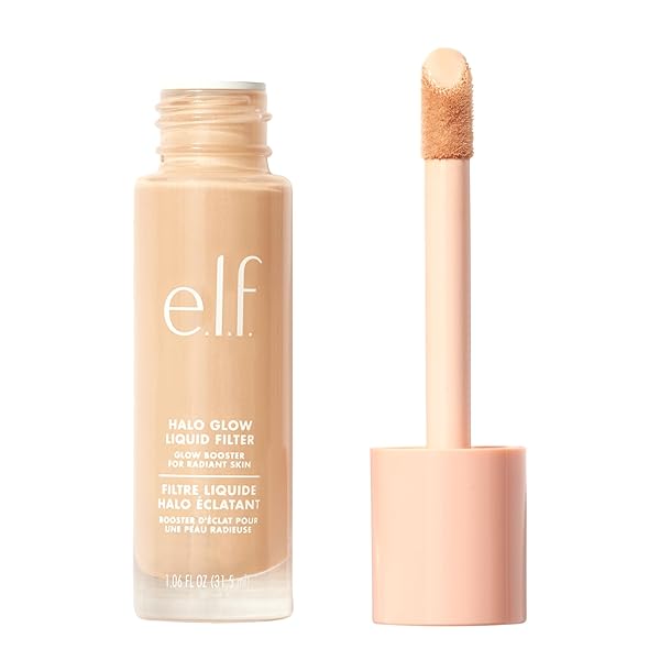 E.L.F. HALO GLOW LIQUID FILTER, COMPLEXION BOOSTER FOR A GLOWING, SOFT-FOCUS LOOK, INFUSED WITH HYALURONIC ACID, VEGAN & CRUELTY-FREE, 0 FAIR