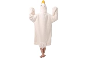 Cute Duck Hoodie Blanket Hoodie, Soft Warm Plush Blanket Pajamas for Kids Adults, M