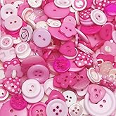 Chenkou Craft Random 100pcs Pink & Hot-Pink Mix Lots Plastic Buttons Small DIY Sewing Craft Accessory