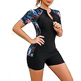 ODIZLI Women Rash Guard Short/Long Sleeve One Piece Swimsuits Surfing Bathing Suit UPF 50+ Athletic Swimwear