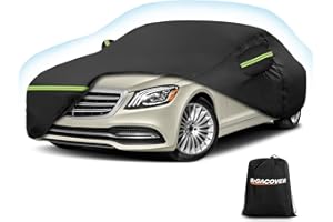 BIGACOVER for Mercedes Benz S Car Cover Waterproof All Weather Heavy Duty Protection Outdoor Full Car Covers Windproof with Driver Side Zipper Custom Fit for Mercedes Benz S-Class 2006-2025