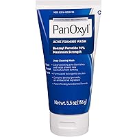 PanOxyl Acne Foaming Wash Benzoyl Peroxide 10% Maximum Strength Antimicrobial, 5.5 Oz