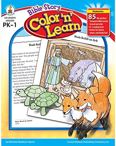 Carson Dellosa Publications CD-204073 Bible Story Color 'n' Learn! Book, 0.44" Height, 8.5" Wide, 10.88" Length