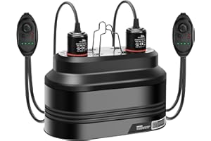 MECESOR Reptile Dual Light Fixture with Dimming Switch and Timer, Deep Dome Reptile Heat Lamp Fixture Double UVB Light Fixture, Double Dome Lamp Fixture for Basking Heat Bulb for Terrariums