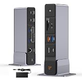 TobenONE Laptop Docking Station 3 Monitors, 8 USB Ports, 150W Adapter | 100W PD and 20W Charging, 2.5G Ethernet, Triple 4K via 2 HDMI, DP, USB C, Single 4K@144, SD/TF 4.0 for Windows/Chrome OS