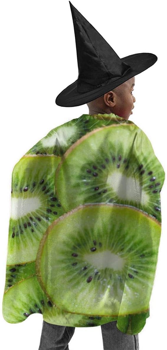Delicious Kiwi Slices Kids Witch Cape Cloak with Hat Wizard Vampire Costume Cosplay Coat Halloween