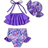 Aalizzwell Toddler Baby Girls Swimsuit with Hat