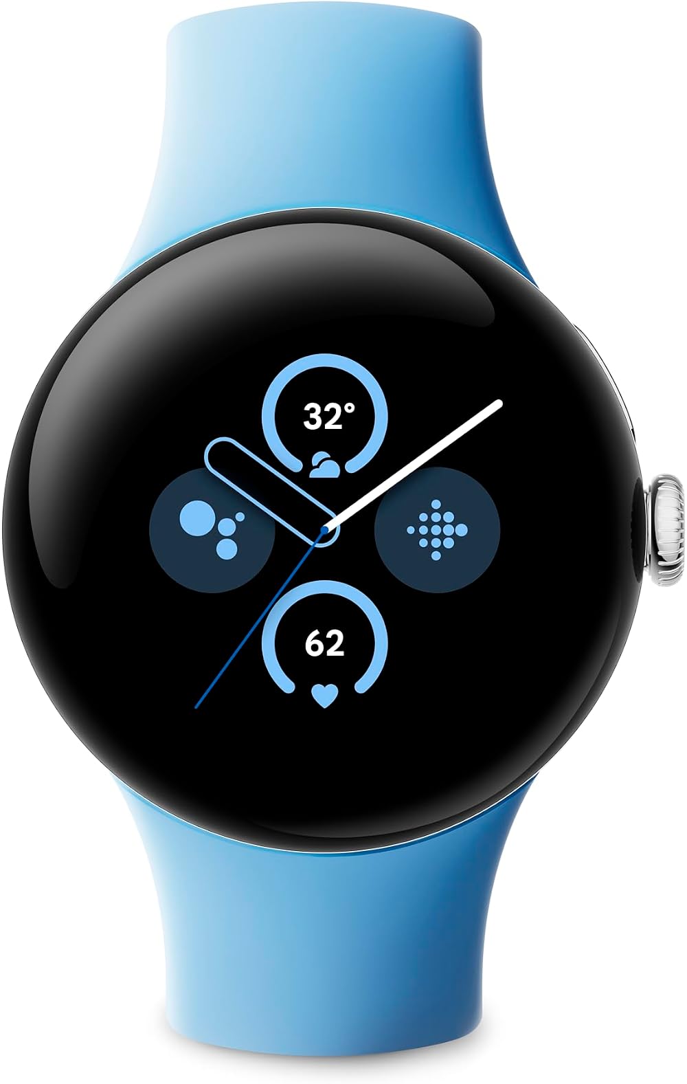 Google Pixel Watch 2 LTE Polished Silver w/ Fitbit Heart Rate Stress Safety