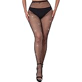 SUMERSHA Sparkly Fishnets Tights for Women High Waist Rhinestone Fishnet Stockings Sexy Party Pantyhose