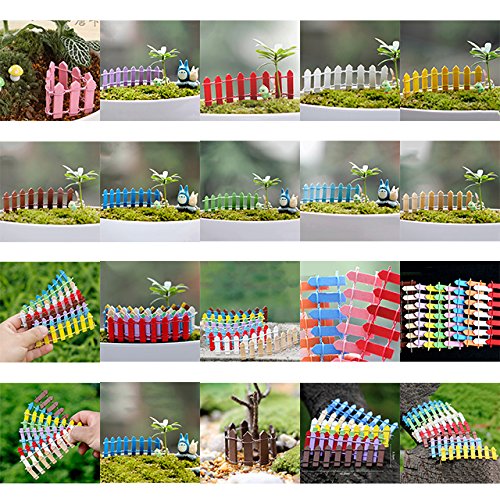 VT BigHome Retail 10 colors fence miniatures fencing fairy garden gnome moss terrariums resin crafts decorations for home and garden kawaii