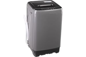 Fox Shack Washing Machine 15.6 lbs Automatic Laundry Machine 10 Programs, LED Display, 8 Water Levels Top Load Washer, High-efficiency Portable Compact Washer for Bath, Apartment, RV, Dorm