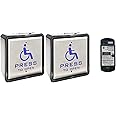 Olideauto Wireless Wired Handicapped Push Button 2PCS,Work with Door Opener Automatic 4.5'' Square Stainless Steel Push Panel Olide-510,WIFI Function,Workable with Alexa,Google Assistant and Phone APP