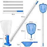 BLIKA Swimming Pool Vacuum Cleaner & Skimmer Net Set 63" Pole view 2