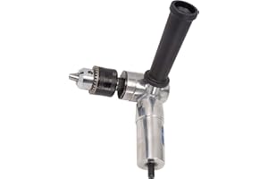 Global Industrial Pro Right Angle Air Drill, Jacobs Drill Chuck, 1/2" Chuck, 1800 RPM, 4 CFM, 90 PSI, Durable Aluminum Housing, Sturdy Grip Design, Silver