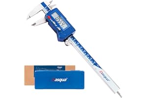 Dasqua 6” IP54 Digital Caliper, Stainless Steel Water-Resistant Precision Measuring Tool with Large LCD, Inch/Metric/Fraction Switch, Resolution 0.0005"/0.01mm/1/128, Accuracy ±0.001"/0.02mm