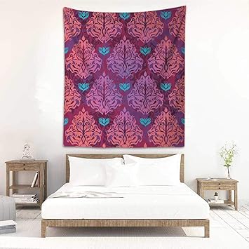 Amazon De Godves Wandteppich Fur Schlafzimmer Abstrakt Von Natur Inspiriert Fliederfarben