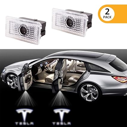Eogifee 3 Ultra Bright Car Led Door Projector Courtesy Laser Projector Welcome Lights Ghost Shadow Light For The Replacement Of Tesla Model 3 Model S