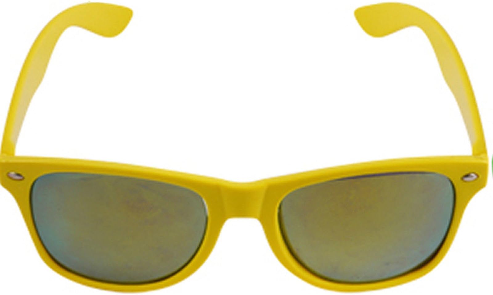 uberfun Mirror Lens Neon Colour Adult Sunglasses Glasses Novelty Fancy Dress Retro Party (Yellow)