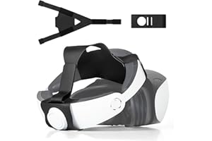 KOEBSHPE KEOBSHPE Adjustable PU Head Strap for PS VR2, Headset Strap for PS VR2, Upgrade Headset Accessories for Playstation VR2 with Ergonomic Design Including Head Strap and Fixed Strap
