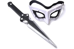 DAYSTART 14" Solid Foam Sword Weapon Prop and Plastic Masquerade Mask for Halloween Costume Party Decoration