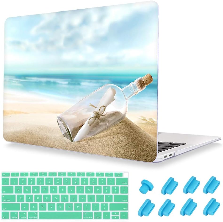 Rubberized Hard Shell Laptop Case + Keyboard Cover + Dust Plug for MacBook Air 12 Retina inch (Model:A1534) - Ocean Current Bottle