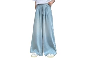 Baggy Jeans for Girls Cute Floral Embroidery Y2k Jeans Tween Girls High Waisted Casual Denim Pants School Clothes