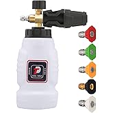 Tool Daily Foam Cannon, 1/4 Inch Quick Connect, Power Washer Foam Cannon with 5 Pressure Washer Nozzles,1 Liter