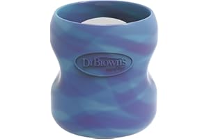 Dr. Brown's Options+ Wide-Neck Glass Bottle Sleeve, 100% Silicone, Glow-in-the-Dark, BPA-Free, 5 oz, 1-Pack