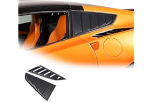 JONKOKO Car Rear Side Window Louvers Compatible with Chevrolet Corvette C7 2014-2019 Triangular Window Glass Blinds (Carbon Fiber)