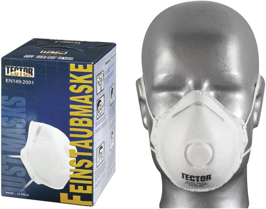 Tector FFP2 Fine Dust Masks with Vent Pack of 12